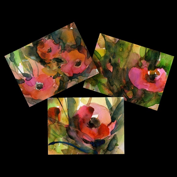 Bundle of 3 Small Floral Watercolor Paintings - Little Dreams Collection 3 - Picture 2 of 10